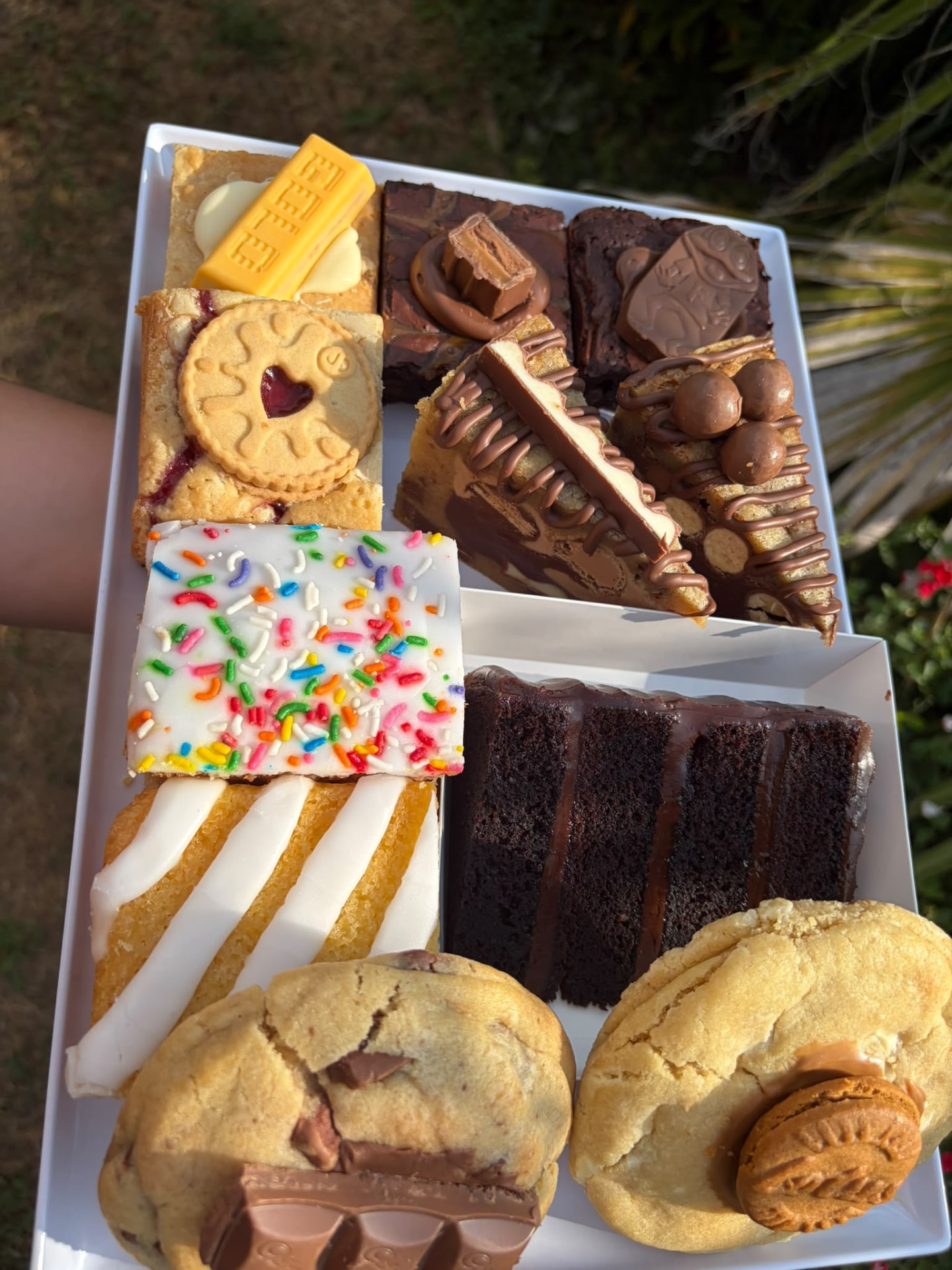 Tray of assorted brownies, blondies and cookie bars from the Cake Shed